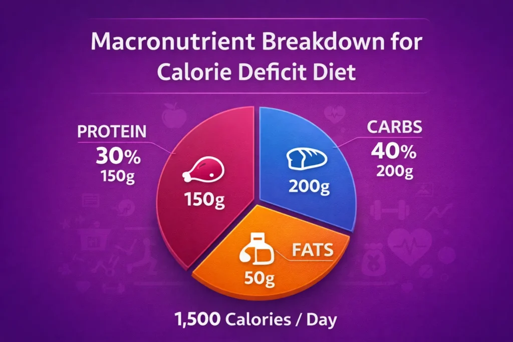 Macronutrient breakdown for calorie deficit diet